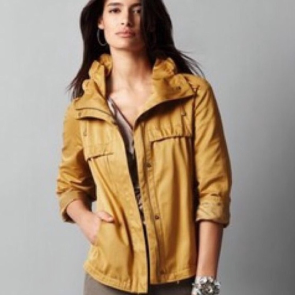 mustard yellow zip trench like back coat jacket